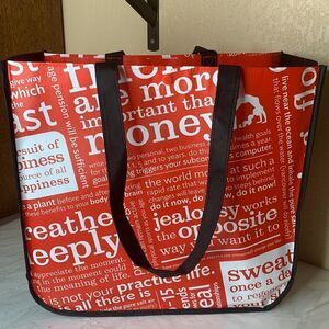 Lululemon Red & Black Reusable Shopping Bag Large